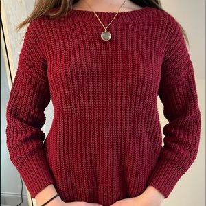 Burgundy American Eagle knit sweater